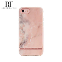 【Richmond&amp;Finch】瑞典手機殼 大理石紋玫瑰金線框 - 玫瑰粉(iPhone SE3/SE2/8/7 4.7吋)
