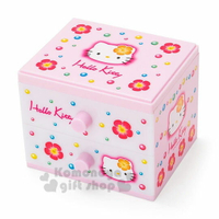 小禮堂 Hello Kitty 桌上型塑膠雙抽收納盒《粉白》置物盒.抽屜盒.45週年紀念系列