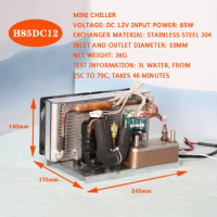H85DC12 Micro Chiller Ice Blanket Chiller Medical Beauty Instrument Chiller 12V24V48V Compressor