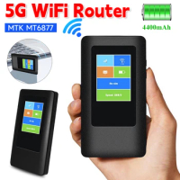 5G WiFi Router Pocket Router with Sim Card Slot Hotspot Devices 4400mAh Mobile Hotspot Up To 16 User WiFi Router for Car Travel