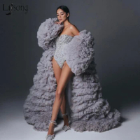 Amazing Tulle Coat Extra Puffy Layered Tulle Jacket for Stage and Performance Women Cape Fluffy Ruffled Best Coat