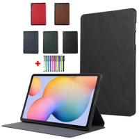 Tablet Coque For Samsung Tab S6 Lite Case Etui 10.4 2022 Flip Solid TPU PU Protective Shell For Gala