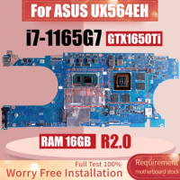 For ASUS UX564EH Laptop Motherboard R2.0 i7-1165G7 GTX1650Ti RAM 16GB Notebook Mainboard