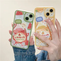 Cartoon soda puppy phone case for iphone 14 13 12 11 Pro Max PLUS Mini X XS XR 7 8 Ice shockproof shell