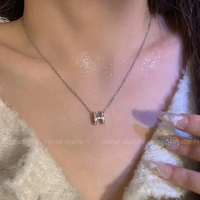 Kalung SILVER 925 Huruf H Dengan lapisan emas putih dan kuning 18K anti karat anti luntur anti alerg