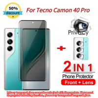 Pelindung Skrin Anti-spy, Kaca 9H, Untuk Tecno Camon 30S Pro, 40, 30 Pro, Camon 30, 20, 19, 18, 17,