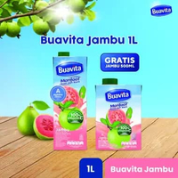 [PROMO] - BUY 1 Buavita Jus Kemasan Rasa Buah Asli Jambu 1000 mL FREE Buavita Jambu 500 mL