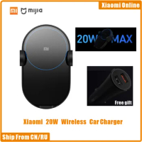 Original Xiaomi Wireless Car Charger 20W Max Electric Auto Pinch 2.5D Glass Qi Smart Quick Charge Fast Charger for Mi