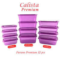 【CALISTA】FURANO PREMIUM SET 12 PCS TOPLES PLASTIK SET FULL WARNA WADAH PENYIMAPANAN MAKANAN Putih Pe