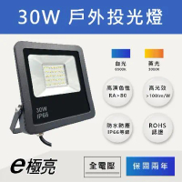 【E極亮】 LED 30W 戶外投射燈 防水投光燈 IP66 全電壓 白光 黃光 【1入組】