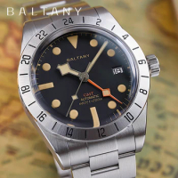 Baltany 2024 New NH34 Men's GMT Automatic Mechanical Diving Watch Luxury Sapphire Stainless Steel Sports Waterproof 20Bar Retro