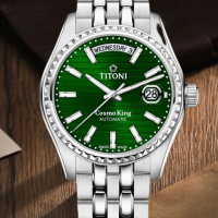 【TITONI 梅花錶】宇宙系列 自動機械腕錶 40mm(797S-697 綠)