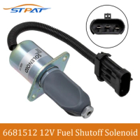 STPAT 6681512 12V Fuel Shut Off Stop Solenoid 6681513 6690563 For Bobcat S70 S100 S130 S150 S160 S175 S185 S205 S220