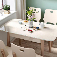 hoi! 時尚簡約大理石紋鋼化玻璃折疊餐桌 1.2M LS159-玫瑰金色 (H014263089)