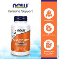 NOW FOODS Supplements, Glutathione 500 mg, With Milk Thistle Extract & Alpha Lipoic Acid, Free Radic