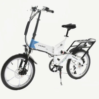 20 inch ebike folding electric bike full suspension 250w 350w 6 spoke motor wheel electric foldable ebike with rear seat