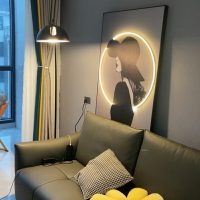 現代人物玄關裝飾畫輕奢LED燈畫客廳沙發落地掛畫高級感走廊壁畫