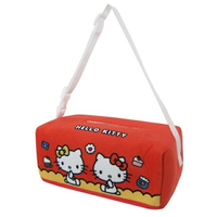 權世界@汽車用品 Hello Kitty 可愛物語面紙盒套袋(可吊掛車內頭枕) PKTD018R-03