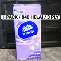 (PAKET 1 PACK) TISSUE VINDA 840 HELAI 280 SHEET 3 PLY Tisu Tisue Tissu Wajah Vinda 840 Kemasan Baru