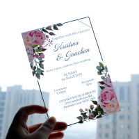 SDK10pcs Transparent Personalized Printed Customized PVC Wedding Invitation Card PrayerSJO