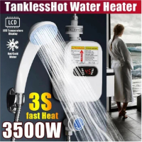 3500W Tankless Water Heater Faucet Shower Instant Water-Heater Electric Tap Heating Instant Hot Water for Kitchen and Bathroom