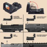 Tactical Trijicon RMR VISM Flip Up Red Dot Sight Reflex Scope For Pistol Glock 17 19 Hunting Airsoft Weapons Rifle AR15 M4