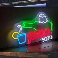 Jinro Soju Neon Sign Custom Korea Bar Shop Neon Light Home Bar Led Sign Decor Bar Light Up Sign for Decoration Arteork Light