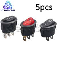 5pcs KCD7 Oval Switch 2 Pins 2 Gears / 3 Pins 3 Gears, Electric Kettle Rocker Power Switch Rocker Switch with/withou Light
