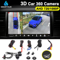 Smartour 360 Degree Surround Camera 1080P 720P AHD Rear/Front/Left/Right View Lens Bird View Accessories For Car Android Radio