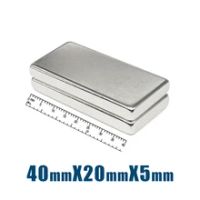 5Pcs 40x20x5mm N35 NdFeB Strong Magnets With Holes Rare Earth Rectangle Magnets 
