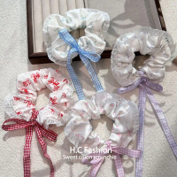 H.C Fashion Dây cột tóc Scrunchy kẻ sọc B1 – Vòng tay nữ tính, chất liệu cotton mềm mại, phong cách 