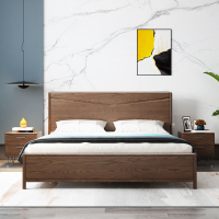 白蠟木床1.8米北歐實木1.5米雙人床現代極簡臥室大床套房廠家直銷