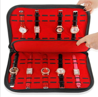 手錶收藏盒 20位旅行便攜手表收納包名表收藏盒家用手表柜臺展示擺攤用