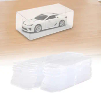 20 Pieces 1/64 Car Toy Display Showcase Durable Display Case PVC Clear Box for Model Cars Collectible Toys Cars Action Figures