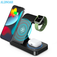 15W 4 in 1 Folding Wireless Charger Fast Charging For iPhone 13 12 11 Pro Max X 8 Apple iWatch7 6 SE 5 4 3 AirPods Pro 3 2