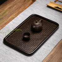 茶托盤竹制家用放茶杯收納茶具復古中式圓形長方形茶道小號奉茶盤