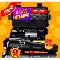 ORIGINAL Paket Senter LED XML-L2 Mini 10.000 Lumens, Senter LED Super Terang- Super Baterai Lampu