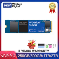 Original WD Western Digital Blue Disk SN550 2TB M.2 2280 NVMe 1T Built-in Solid State Drive Pcie Gen 3.0*4 for Laptop 500G SSD