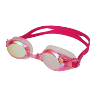 【MIZUNO 美津濃】SWIM 泳鏡-台灣製 抗UV 鏡面 防霧 蛙鏡 游泳 戲水 桃紅(N3TEB72100-64)