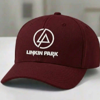 TOPI BASEBALL PRIA CAPS DISTRO POLO ADVENTURE UNISEX LINKIN PARK Merah Marun dengan Logo Linkin Park