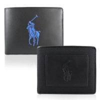 【RALPH LAUREN】POLO Ralph Lauren 馬刻紋橫式3卡短夾(兩款)