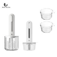 MJ HAN RIVER Blender 30w Low watt Chopper Tanpa Kabel (400ml + 3×200ml Blende ) Coper Daging Dan Bum