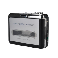 USB Cassette Player Portable Tape Convert Player Tape to MP3/CD Format Capture MP3 Audio Music Via USB Built-in Speaker