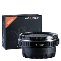 K&amp;F Concept Lens Adapter For Pentax K PK with glass Mount Lens to Nikon F D5300 D5600 D750 D780 D810 D850 Df D5 D6