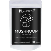 10 Mushroom Complex Transdermal Patches Lions Mane, Reishi and Cordyceps for Memory Natural Energy Stress Relief 30 Patches