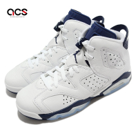 Nike 童鞋 Air Jordan 6 Retro GS 女鞋 大童 白 海軍藍 喬丹 6代 384665-141