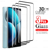 3Pcs For vivo X100 Pro 3D Curved Tempered Glass Fully Protection vi vo X100pro X 100 100x Clear Protective Film Screen Protector