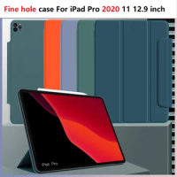 Fine holes Case For iPad Pro 12.9 inch 2020 3rd A2229 A2069 A2232 A2233 Cover Secure Magnetic Smart Three Folding Stand Funda