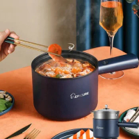 Mini Electric Hot Pot 1.8L Multifunction Electric Hot Pot Cooker Non-Stick Pot for Frying Deep Frying Steaming