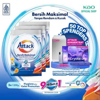 Attack Hygiene Plus Deterjen Bubuk Semua Jenis Mesin Cuci 1200gr [3 pcs] - Sabun Cuci Baju Powder
